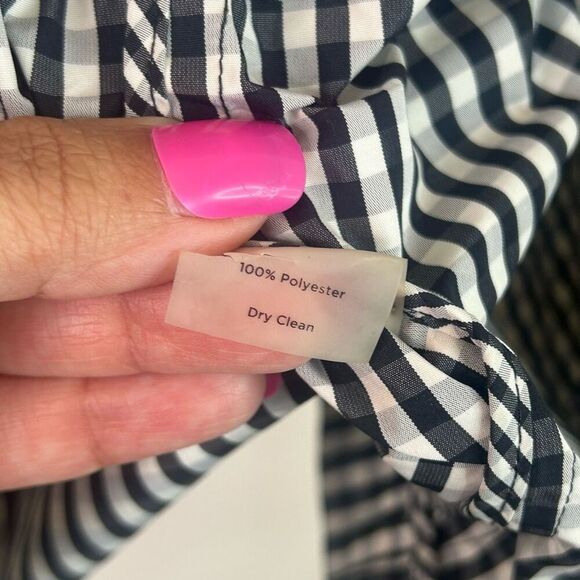 Talbots Woman 3X Gingham Check Jacket Black White Belted Wrap Lightweight Plus - Picture 5 of 12